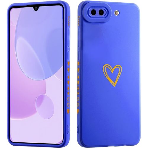 Kal-Pour Huawei Nova 2s Motif Coeur D'amour Coque,Doré Mignon Étui Protection Pour Femme Fille Silicone Tpu Antichoc Coque-Bleu Marine