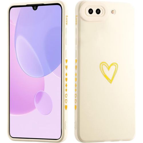 Kal-Pour Huawei Nova 2s Motif Coeur D'amour Coque,Doré Mignon Étui Protection Pour Femme Fille Silicone Tpu Antichoc Coque-Blanc