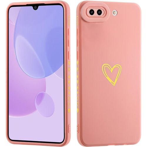 Kal-Pour Huawei Nova 2s Motif Coeur D'amour Coque,Doré Mignon Étui Protection Pour Femme Fille Silicone Tpu Antichoc Coque-Rose