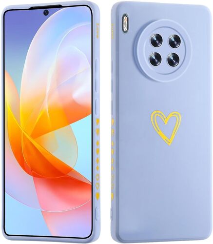 KAL-Pour Huawei Nova8I 4G / Honor 50 Lite Motif Coeur D'Amour Coque,Doré Mignon Étui Protection Pour Femme Fille Silicone Tpu Antichoc Coque-Bleu