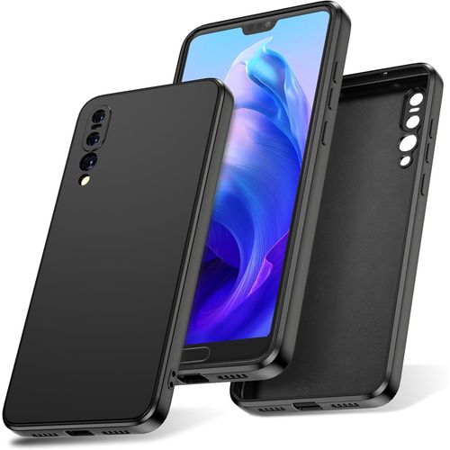 Coque Silicone Finition Soft-Touch Pour Huawei P20 Pro - Antichoc, Anti-Poussière, Antidérapante - Doublure Microfibre, Protection Complète - Noir