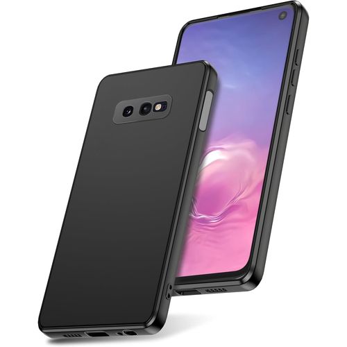 Coque Silicone Liquide Pour Samsung Galaxy S10e - Housse Ultra-Mince Antichoc, Doublure Microfibre, Prise Antidérapante, Compatible Charge Sans Fil - Noir