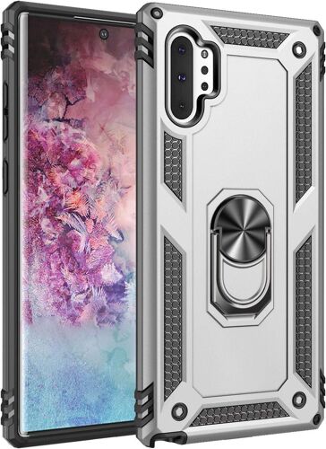 SJZG-Coque Samsung Galaxy Note 10 Pro, Silicone Souple Et Pc Dur Coque Avec Support Béquille Métal Multi-Angles Etui, Protection Double Couche Multi-Fonctionnel Housse Pour Samsung Note 10 Pro