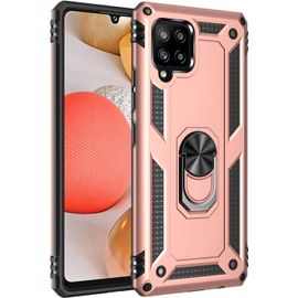 Coque Pour Samsung Galaxy A42 5g, Coque Etui Housse Galaxy A42 5g + Protecteur D'écran, Antichoc Militaire [Tough Armor] Heavy Duty Shock Proof Protective Housse Avec Anneau Support,Roseor