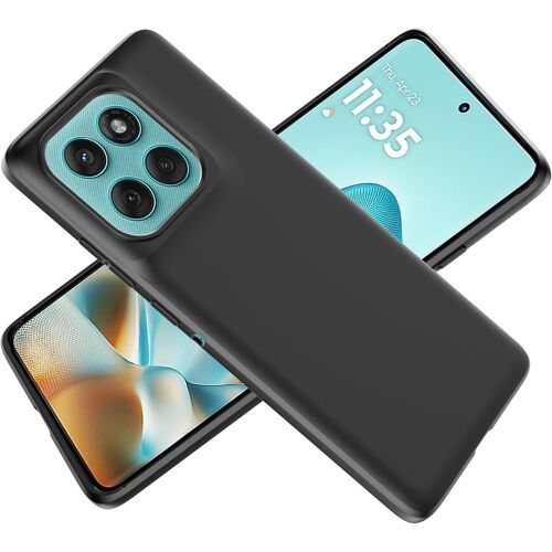 KAL-Coque Pour Motorola Moto Edge 60 Fusion Cover Cover Matte Etui Souple Flexible En Premium Tpu, Antichoc, Anti-Dérapante Noir Coque