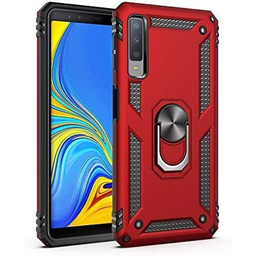 KAL-Coque Galaxy A7 2018/A750, Coque Galaxy A7 2018/A750, Etui Housse De Protection Antichoc Durable Résistante 2 En 1 Hybride Pc Robuste + Tpu Souple Pour Galaxy A7 2018/A750 + Verre Trempé