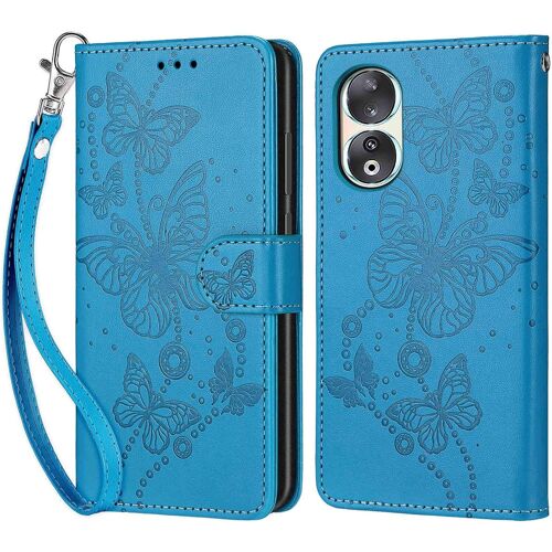 KAL-Coque Pour Honor 90 5G, Housse Etui Portefeuille Cuir Multifonction, Fermeture Magnétique À Clapet Anti-Choc Compatible Avec Coque Honor 90 Book - Bleu