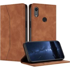 Kal-Coque Compatible Avec Pour Huawei Honor 8a / Y6 2019, Etui Protection Housse Premium En Cuir Pu Portefeuille Rabat Clapet Case, Pochette Flip Magnétique Étui Case Coque Cuir (Kaki)