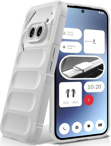 KAL-Coque Pour Nothing Phone 2A / 2A Plus, Étui Silicone Liquide Case Avec Doublure En Microfibre Anti-Rayures En Fibre Et Protection Pour Caméra, Blanc