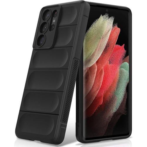 Kal-Coque Pour Samsung Galaxy S21 Ultra, Étui Silicone Liquide Case Avec Doublure En Microfibre Anti-Rayures En Fibre Et Protection Pour Caméra, Noir