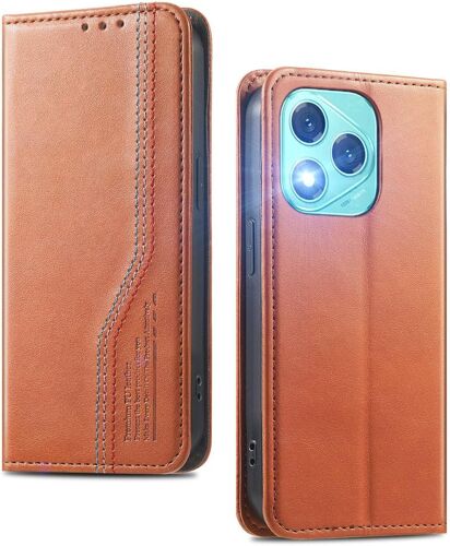 KAL-Coque Pour Honor 400 Lite, Housse En Cuir Pu Résistante Style Portefeuille À Rabat, Étui De Protection Tout Autour Avec Fonction Support.-Brown