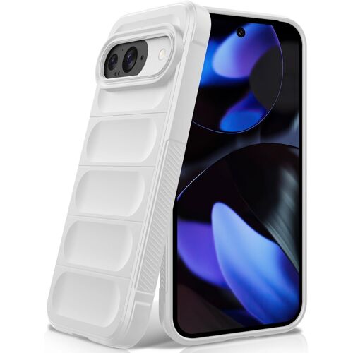 KAL-Coque Pour Google Pixel 9 / Google Pixel 9 Pro, Étui Silicone Liquide Case Avec Doublure En Microfibre Anti-Rayures En Fibre Et Protection Pour Caméra, Blanc