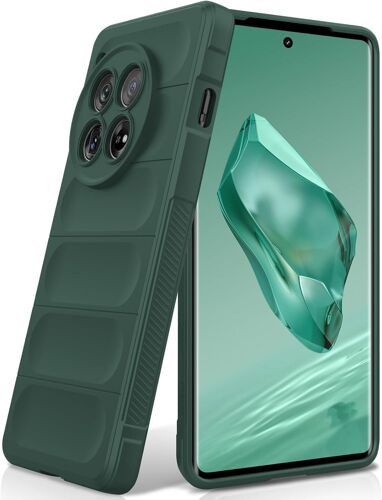 KJAKL-Coque pour OnePlus 12, Étui Silicone Liquide Case avec Doublure en Microfibre Anti-Rayures en Fibre et Protection pour Caméra, Vert