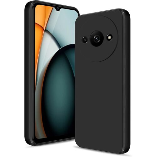 KWEX-Coque pour Xiaomi Redmi A3 Case, Silicone Étui Souple avec Protection de Caméra, Cover Mince Antichoc avec Microfibre Douce Anti-Rayures, Noir