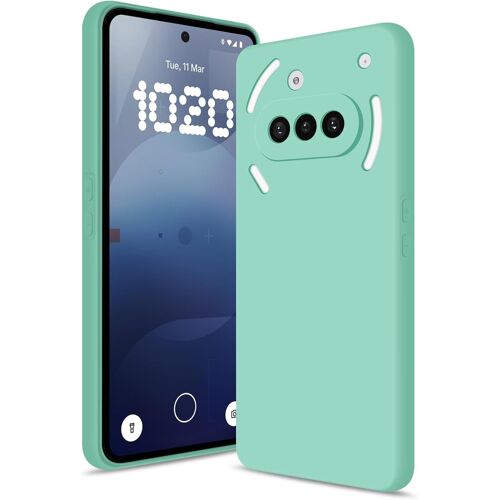 KAL-Coque Pour Nothing Phone 3A Case, Silicone Étui Souple Avec Protection De Caméra, Cover Mince Antichoc Avec Microfibre Douce Anti-Rayures, Vert Menthe