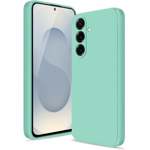 Coque Silicone Pour Samsung Galaxy S25 Plus ¿ Fine Antichocs Avec Protection Caméra, Intérieur Microfibre Anti-Rayures, Compatible Charge Sans Fil, Vert Menthe