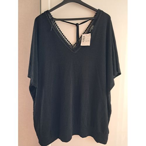 Tunique Neuve Taille 54-56 Noir Fils Brillants La Halle