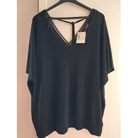 Tunique Neuve Taille 54-56 Noir Fils Brillants La Halle