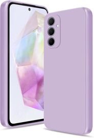 LORANKA-Coque pour Samsung Galaxy A35 Case, Silicone Étui Souple avec Protection de Caméra, Cover Mince Antichoc avec Microfibre Douce Anti-Rayures, Violet