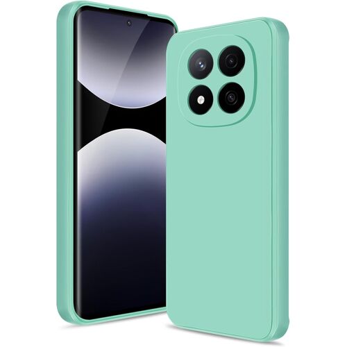 KAL-Coque Pour Xiaomi Redmi Note 14 Pro Plus 5G Case, Silicone Étui Souple Avec Protection De Caméra, Cover Mince Antichoc Avec Microfibre Douce Anti-Rayures, Vert Menthe