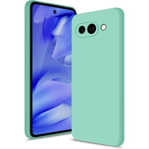LORANKA-Coque pour Google Pixel 9a Case, Silicone Étui Souple avec Protection de Caméra, Cover Mince Antichoc avec Microfibre Douce Anti-Rayures, Vert Menthe