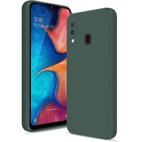 KWEX-Coque pour Samsung Galaxy A20e Case, Silicone Étui Souple avec Protection de Caméra, Cover Mince Antichoc avec Microfibre Douce Anti-Rayures, Vert