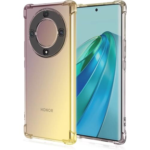 KAL-Coque Pour Honor Magic5 Lite 5G (6.67"" Inches), Étui De Téléphone Portable En Silicone Tpu Souple Avec Dégradé De Couleur Transparent - Or Noir