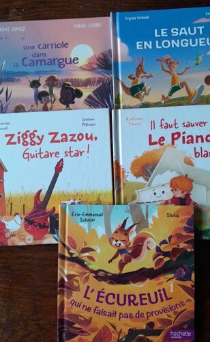 Lot 5 Hachette Junior : Un Carriole Dans La Camargue, Le Saut En Longueur, L'Écureuil Qui Ne Faisait Pas De Provisions, Ziggy Zazou, Guitare Star !, Il Faut Sauver Le Piano Blanc