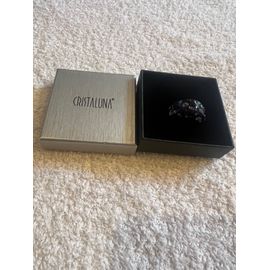 Bague Cristaluna Diva Acrylique Noir Swarovski Purple Velvet Et Tanzanite 101 359 D8