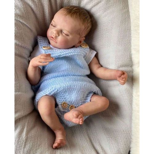 Poupée Reborn Fille Bébé Nouveau-né Réaliste Yeux Fermés Dormant 50cm