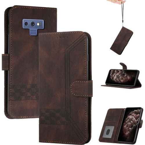 Coque Pour Samsung Galaxy Note 9,Portefeuille Etui Housse En Cuir Protection Avec Porte Cartes,Fentes Pour Cartes,Fonction De Support,Fermeture Magnetique-Marron