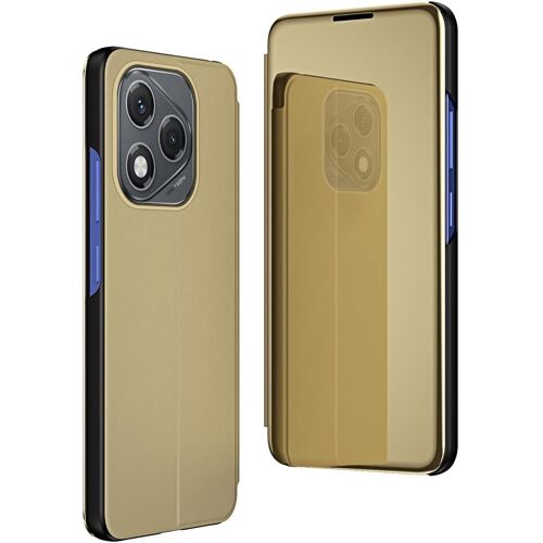 KAL-Coque Compatible Avec Honor 400 Lite, Miroir Smart View Makeup Etui Stand Protecteur Housse Coque Etui À Rabat Coque Pour Honor 400 Lite Flip Mirror Golden Qh