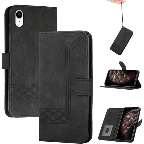 Coque Pour Iphone Xr,Portefeuille Etui Housse En Cuir Protection Avec Porte Cartes,Fentes Pour Cartes,Fonction De Support,Fermeture Magnetique-Noir