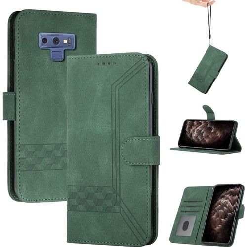 Coque Pour Samsung Galaxy Note 9,Portefeuille Etui Housse En Cuir Protection Avec Porte Cartes,Fentes Pour Cartes,Fonction De Support,Fermeture Magnetique-Vert