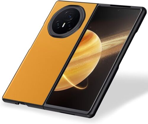 KAL-Étui Adapté À Honor Magic V3 (7.92""), Housse Coque En Cuir Métallique De La Série Code - Jaune