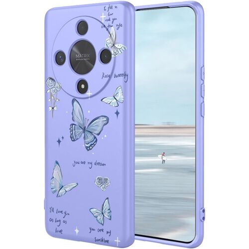 KAL-Coque Pour Honor Magic6 Lite 5G (Magic 6 Lite), Très Mince Soyeux Silicone Liquide Antichoc Housse Avec 3D Motif De Peinture, Prime Souple Doublure Fibre Élégant Mignon Étui. P8