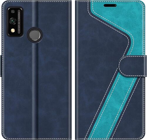 KAL-Coque Pour Honor 9X Lite, Housse En Cuir Magnétique Fonction Stand Étui Pour Honor 9X Lite, Élégant Bleu