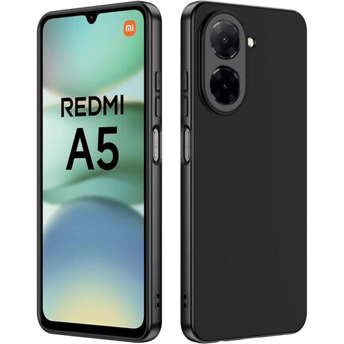 KAL-Coque Pour Redmi A5 4G Étui Housse Silicone Liquide Anti-Choc Cover [Doublure En Microfibre Douce] Case Pour Redmi A5 4G - Noir