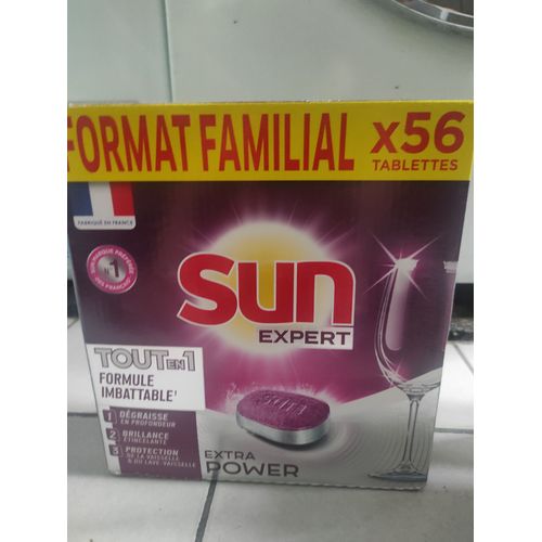 Tablettes lave-vaisselle Sun expert tout en 1 Extra power, 56 tablettes
