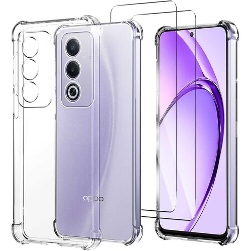 JAKN-Coque Compatible Avec Oppo A80 5G (6.67") Transparent Housse Et 2 Pièces Verre Trempé Écran Film Protecteur - Bumper Étui Souple Silicone Tpu Case Cover Clear