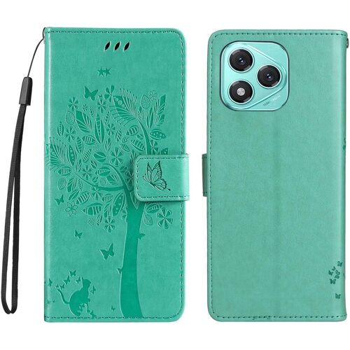 Coque Pour Honor 400 Lite - Housse En Cuir Pu, Étui Flip Avec Silicone Antichoc, Bumper, Fermeture Magnétique & Support, Portefeuille Et Folio -Cover Case -Vert[Hou992300]