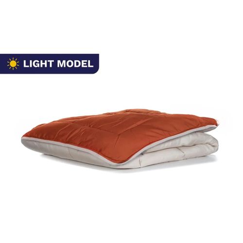 Couette Sans Housse Lavable Zelesta Easybed Light - Gris Clair & Gingembre - 140x200cm