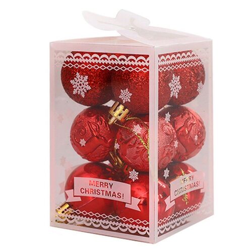 12Pcs 4cm Arbre de Noël Boules de Noël, Décoration de Paillettes Baubl