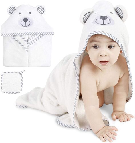 Blanc, 90*90cm-Serviette De Bain Bébé Bears Ears Serviette De Bain Pour Nouveau-Né Couverture En Peluche Peignoir À Capuche