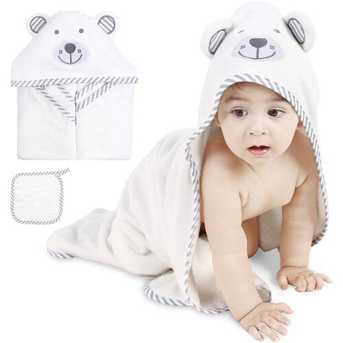 Blanc, 90*90cm-Serviette De Bain Bébé Bears Ears Serviette De Bain Pour Nouveau-Né Couverture En Peluche Peignoir À Capuche