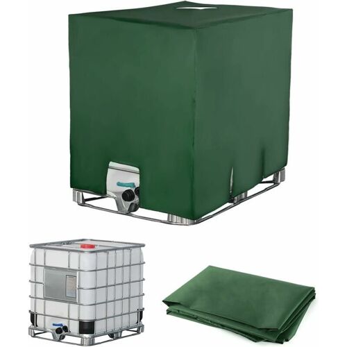 Bâche pour cuve IBC 1000 L, bâche de protection anti-UV et anti-poussière, couvercle de réservoir (116 x 100 x 120 cm, verte)