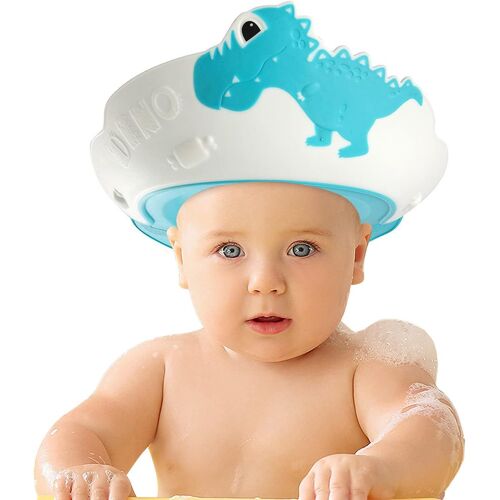 (Bleu) Bonnet De Douche Pour Bébé, Bonnet De Douche Pour Enfant À Visière, Bonnet De Douche Pour Bébé Réglable Pour La Protection Des Yeux, Des Oreilles Et Du Visage. 