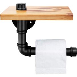 Étagères Industrielles En Bois Et Fer Forgé - Étagère Murale De Salle De Bain En Fer Forgé En Forme De L, Style Industriel Américain, Style Feng Shui, Style Rétro