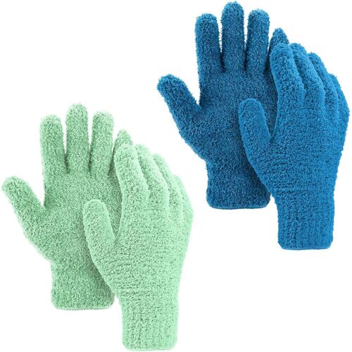 2 paires de gants d'époussetage en microfibre d'hiver, gants de nettoyage ménager, gants de nettoyage d'époussetage, gants en microfibre pour hommes, femmes, nettoyage de la maison