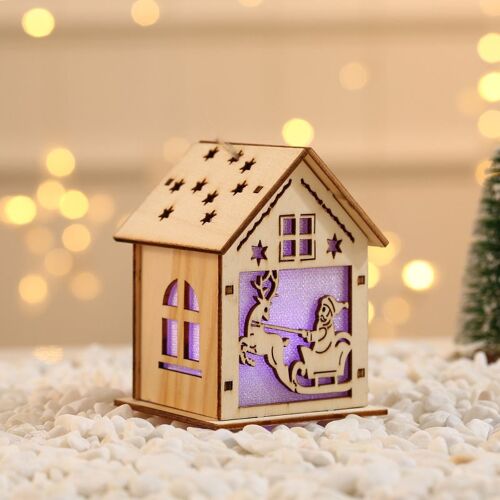 Ornements De Noël De Noël Lumineux De La Maison En Bois De Noël